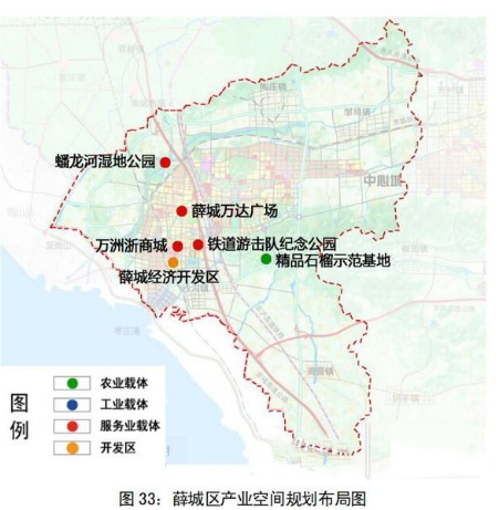薛城區產業空間規劃布局圖