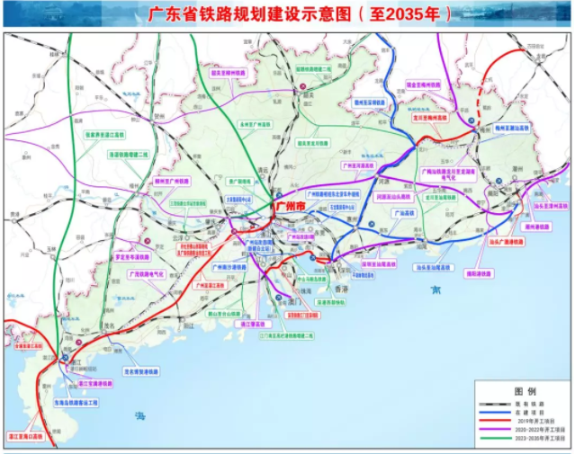 新建汕頭至河源鐵路通道示意圖