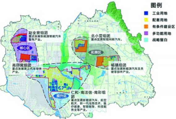 北京創新產業集群示范區空間規劃圖