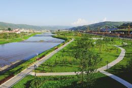 圖為汾河生態公園全景。
