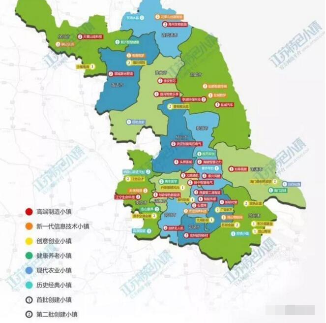 江蘇省第二批省級特色小鎮創建名單