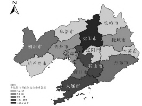 遼寧省各地級市的智能制造業(yè)企業(yè)數(shù)量空間分布 遼寧省各地級市的智能制造業(yè)企業(yè)數(shù)量空間分布