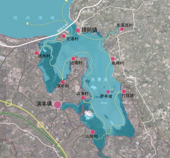 東寨港內海水上休閑游線規劃示意圖 東寨港內海水上休閑游線規劃示意圖