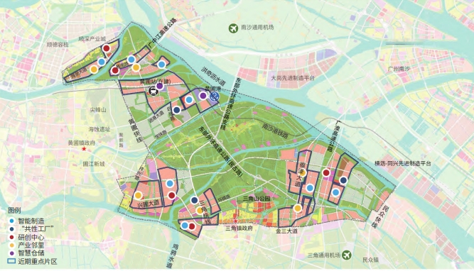 中山北部產業園總體用地方案與重點項目布局圖 中山北部產業園總體用地方案與重點項目布局圖
