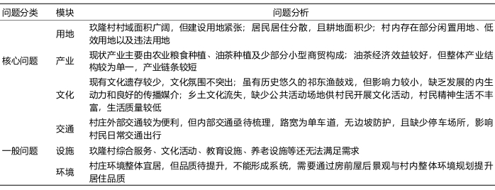 玖隆村主要問題分析 玖隆村主要問題分析